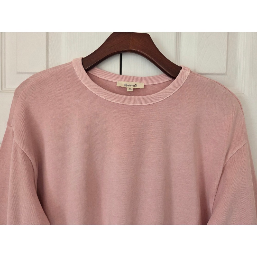 Madewell Relaxed Boxy T-Shirt Cropped Relaxed Knit Womens XS Pink NWT $52 NS573 - Picture 2 of 7